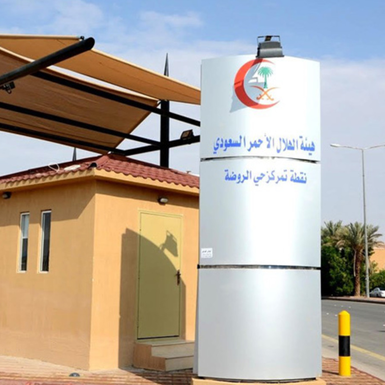 احدى المواقع المخصصة للفرق الاسعافية