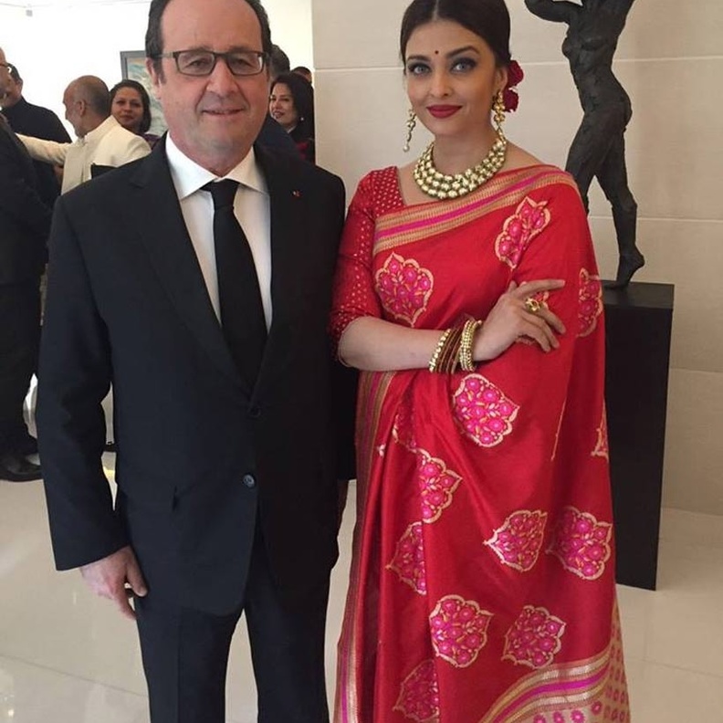 آيشواريا راي تتناول الغداء بصحبة الرئيس الفرنسي