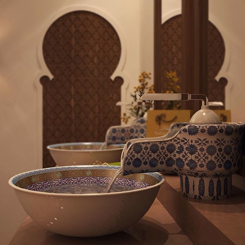 مغاسل حمامات الضيوف يطابغ مغربي جميل