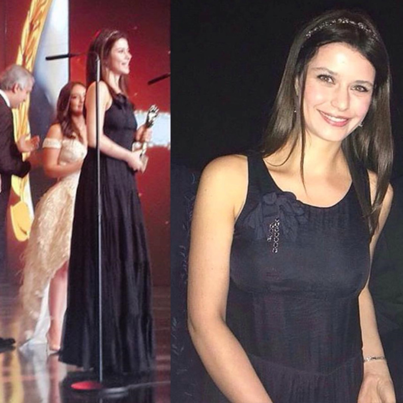 بيرين سات بفستان اسود