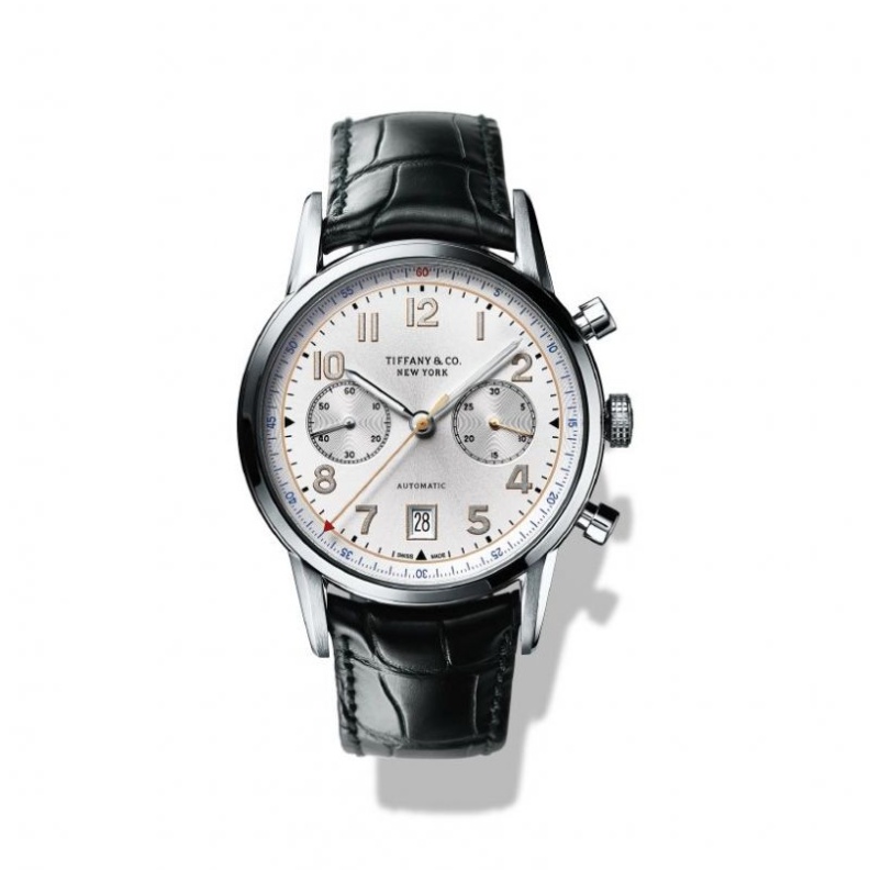 ساعة بالجلد الأسود