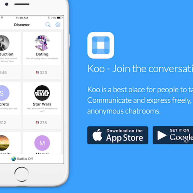 يتيح تطبيق Koo امكانية الدردشة مع الاخرين دون الكشف عن اسمك