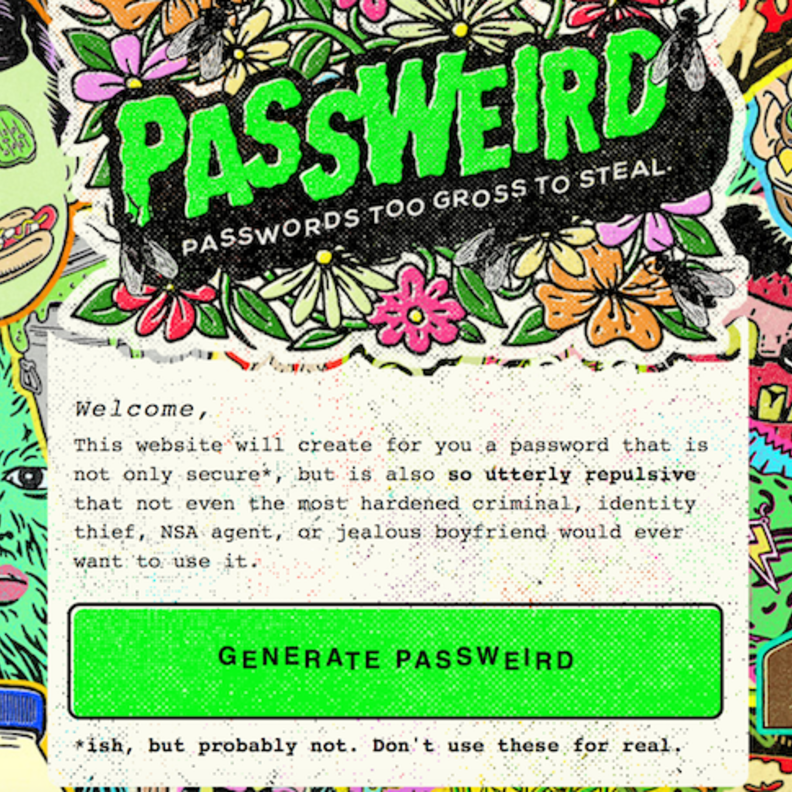 قومي بإنشاء كلمات مرور معقدة مع موقع Passweird