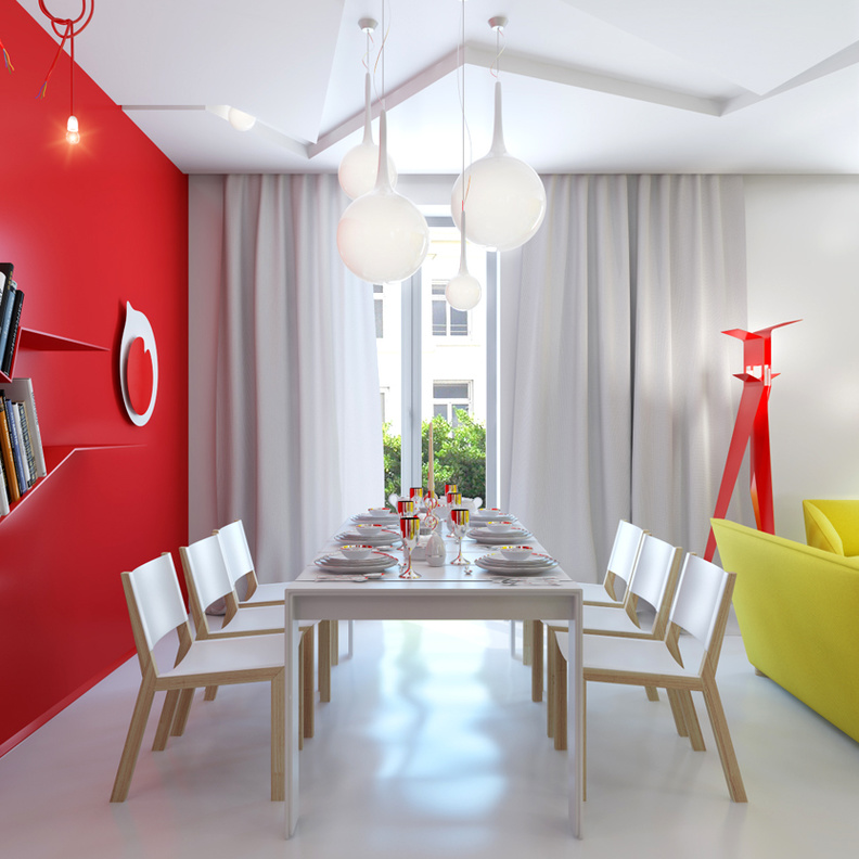 غرفة طعام تتميز بديكورات من دار ميسوني Missoni