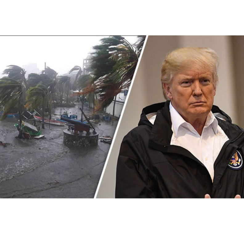 دونالد ترامب علق على اعصار ايرما