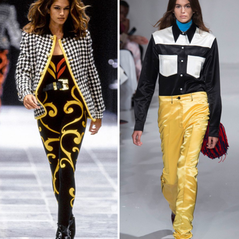 سيندي كروفورد خلال عرض فيرزاتشي ‏Versace‏ لشتاء 1991