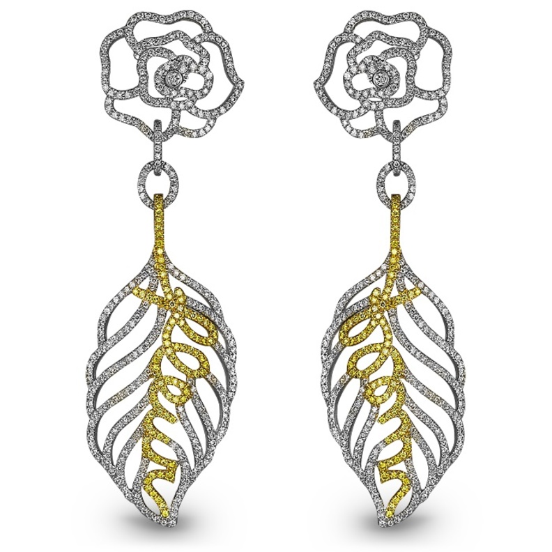 خاتم ديفيد موريس من الماس الأصفر والأبيض