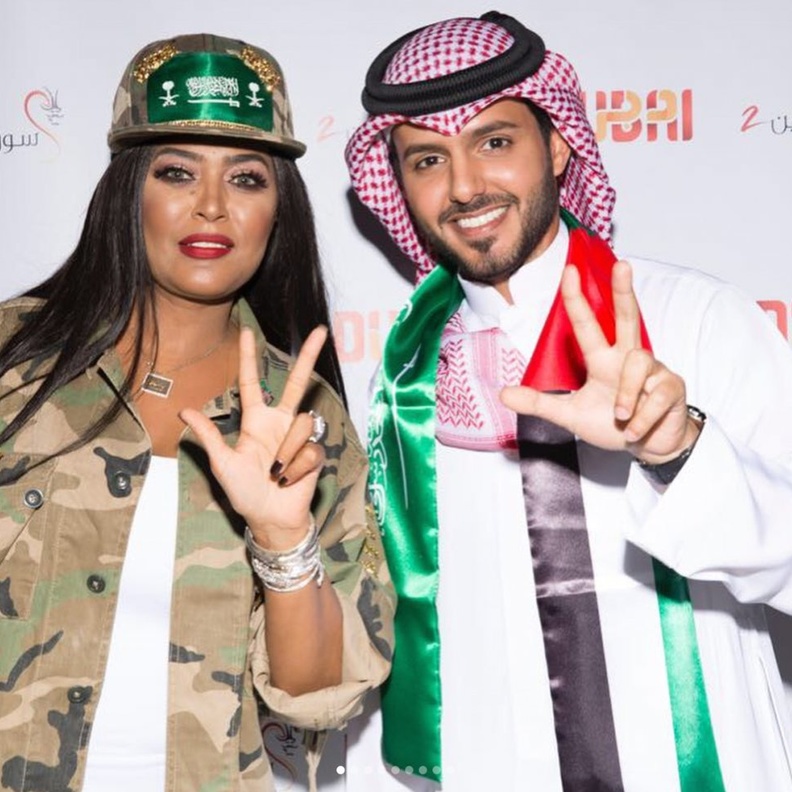 الفنانة وعد والاعالمي السعودي بدر زيدان يحتفلان باليوم الوطني 