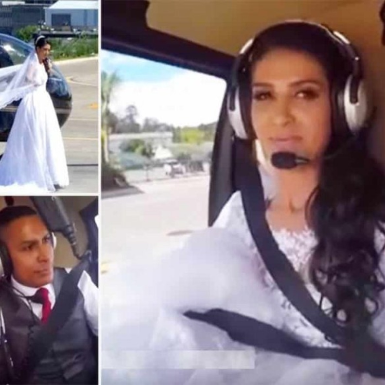 محاولة لشق زي الزفاف للعريس