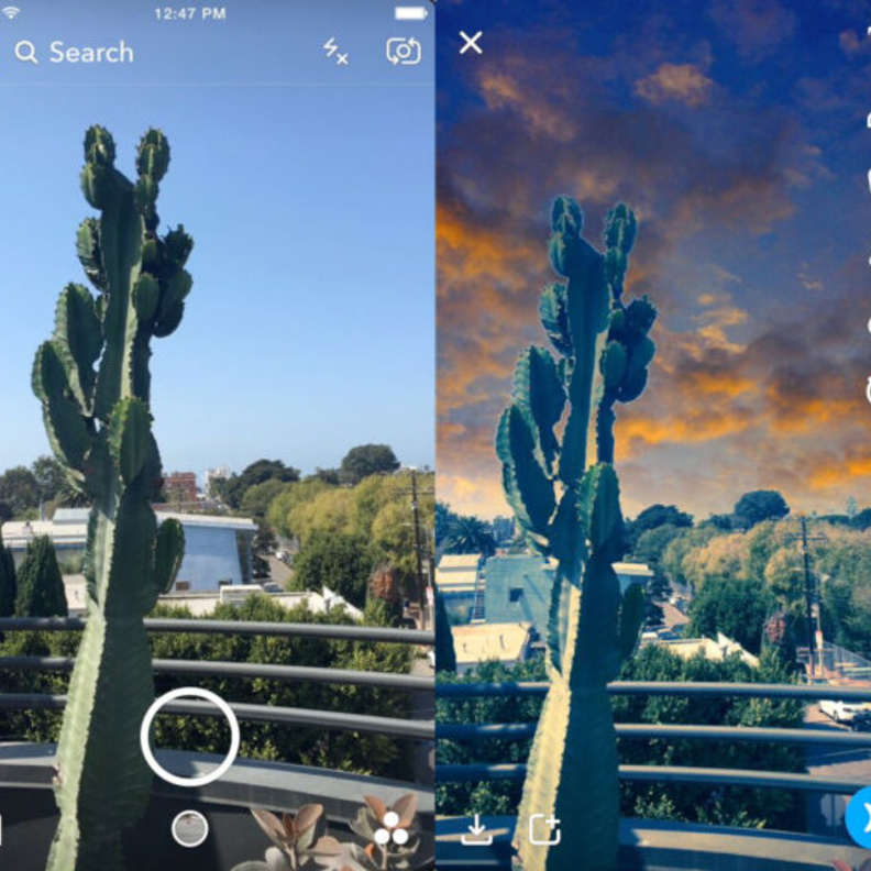 فلاتر السماء من سناب شات يغير لون السماء بشكل مختلف عن الواقع الفعلى للصورة خلال التقاطها