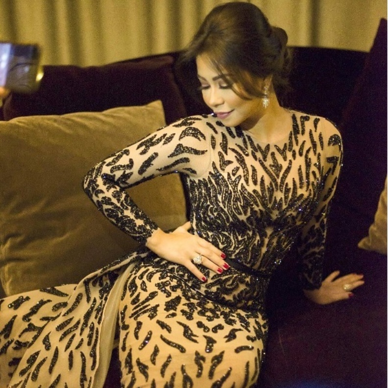 هند صبري بفستان من يوسف الجسمي