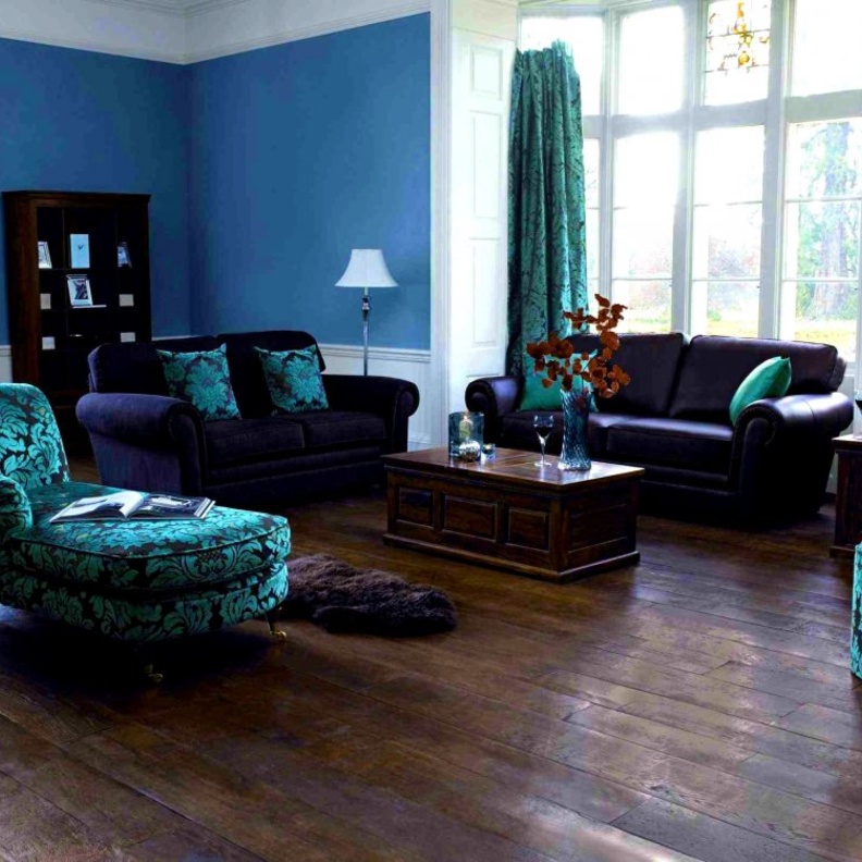 مزج الألوان مع البني والأزرق