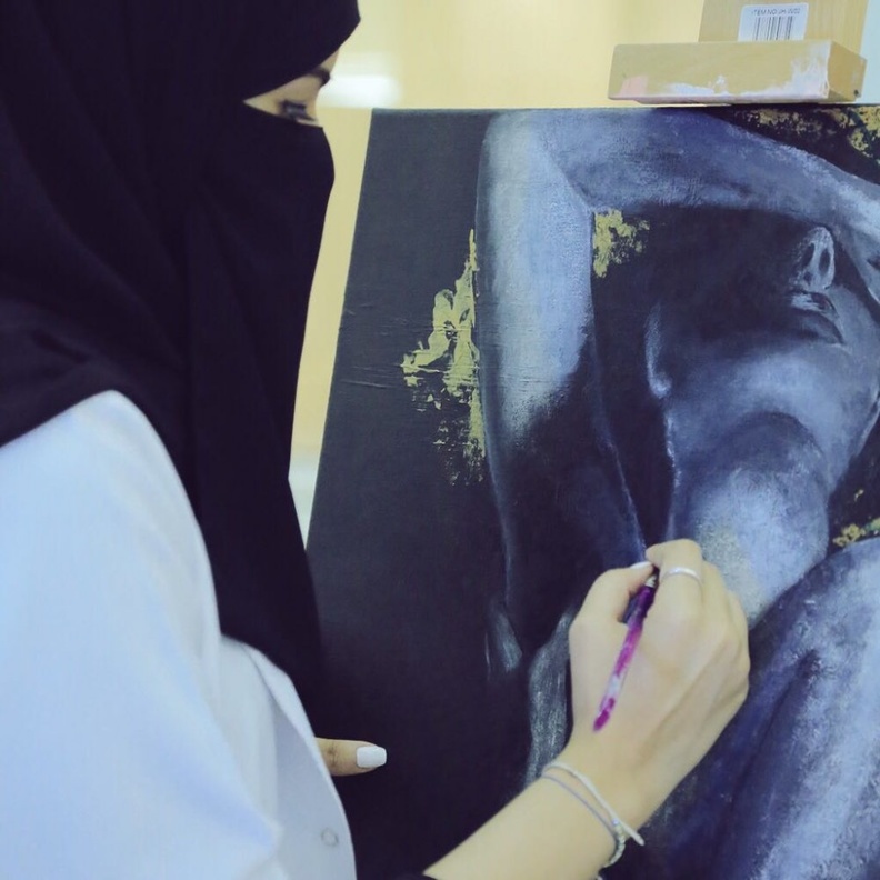 من لوحات الفنانة التشكيلية علياء الشعيل