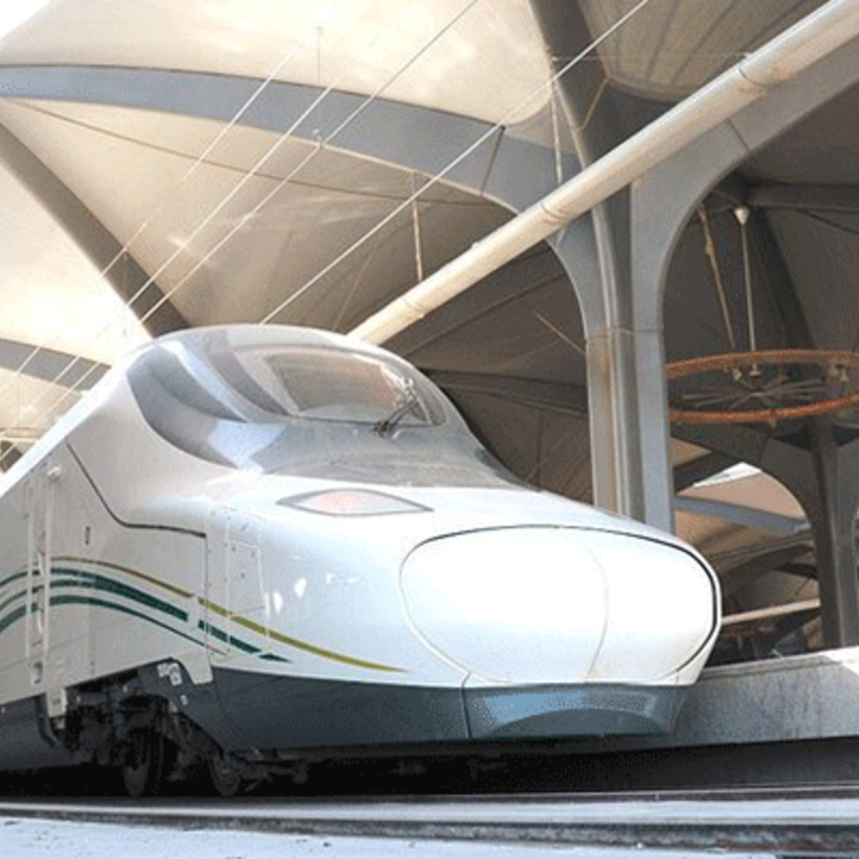 المسئولين بعد وصول قطار الحرمين