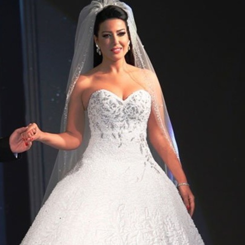 سمية الخشاب دخلت غينيس بسبب فستان زفاف ارتدته