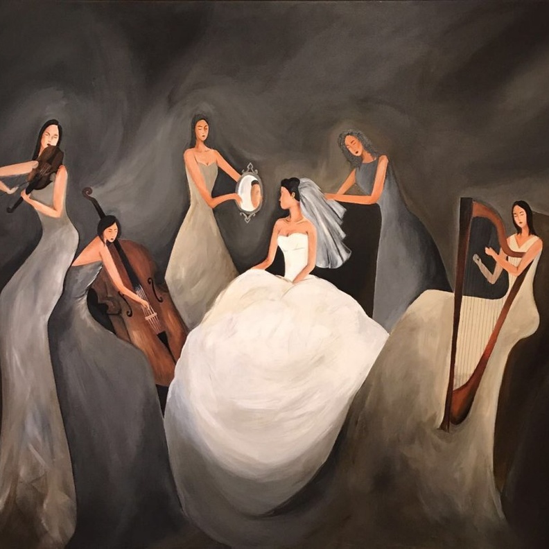 لوحة تشكيلية من الفنانة ريوف النشمي