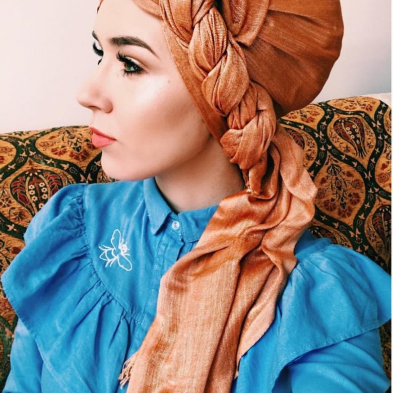 أجمل لفات حجاب على طريقة نبيلة بي مع الوردة الامامية