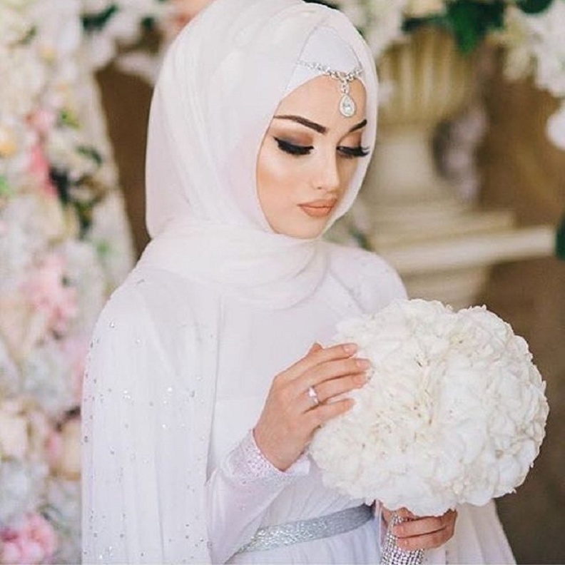  بالصور لفات حجاب عروس للوجه النحيف