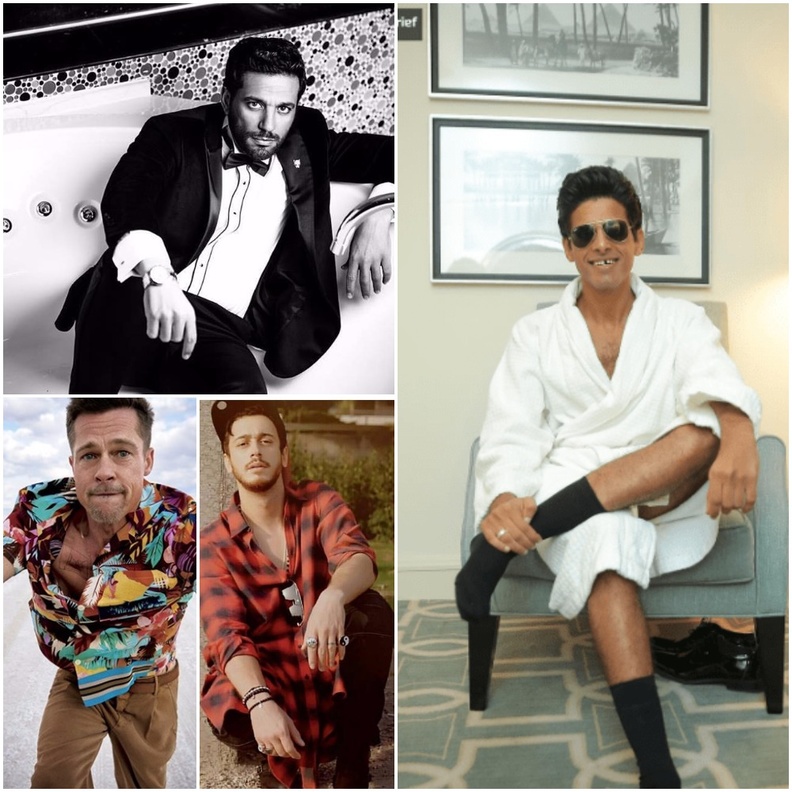 نجوم رجال ظهروا في جلسات تصوير غريبة