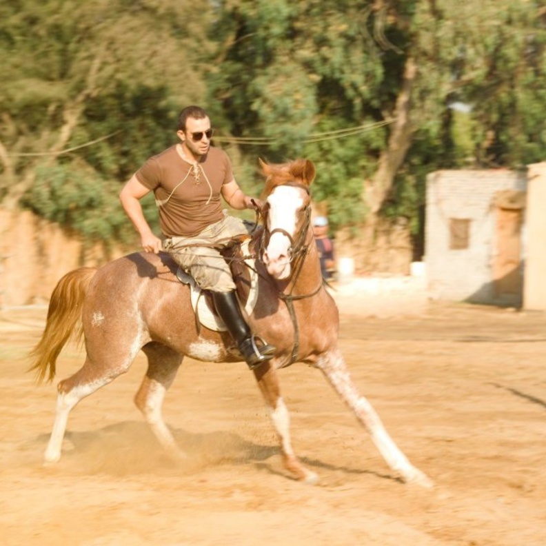احمد السقا مع حصانه