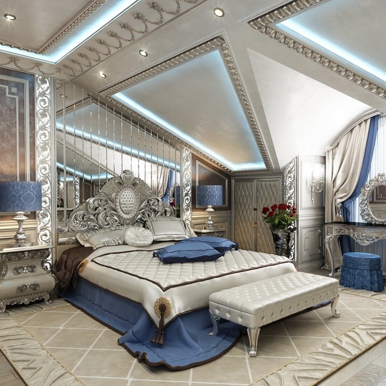 اللون الفضي من الالوان الجديدة في عالم دهان غرف النوم.