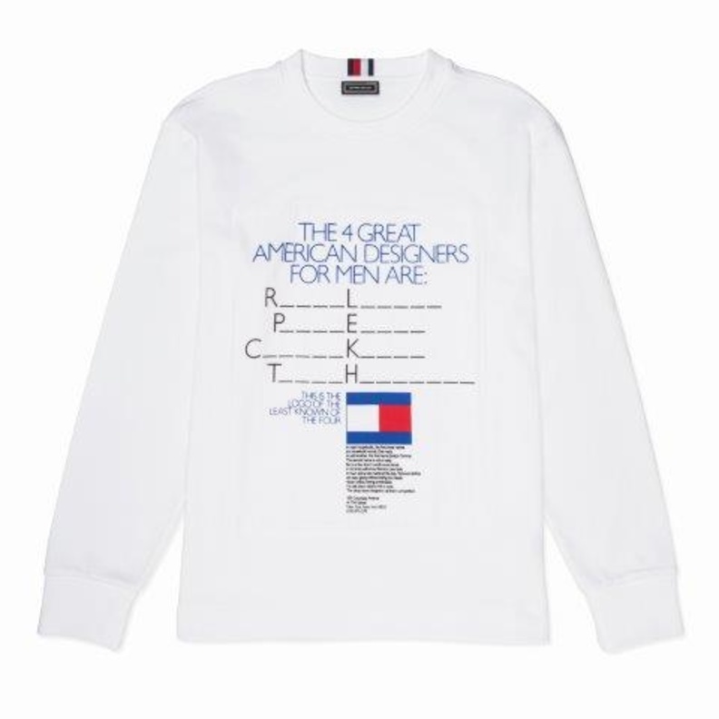 قميص ازرق مع رسومات من وحي لعبة Hangman