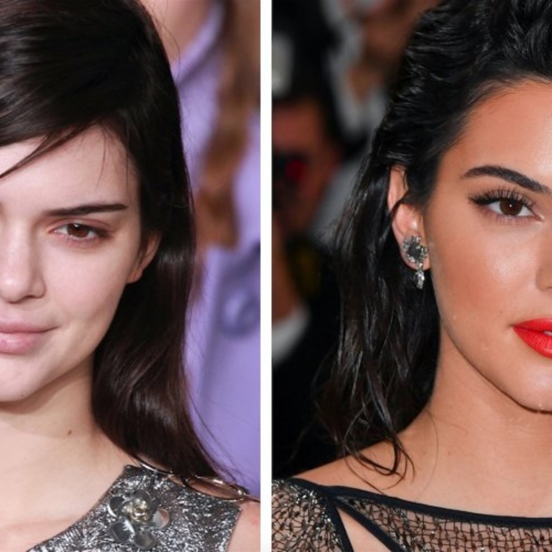 قبل وبعد المكياج مع كيندال.