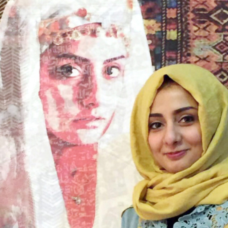 لوحة غرافيك للفنانة السعودية فاطمة النمر