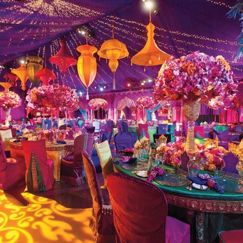 زينة الورود في حفلات زفاف الف ليلة وليلة