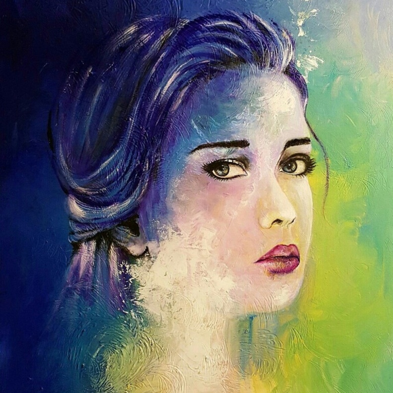 من لوحات الفنانة التشكيلية السعودية مها العسكر