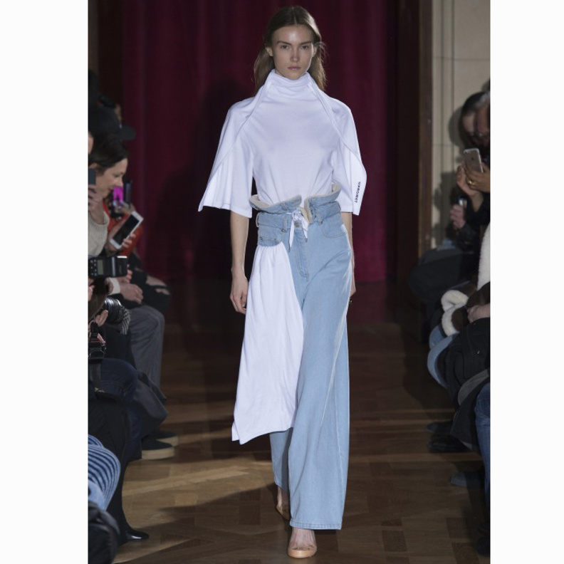 بنطلون الخصر العالي للبنات باللون الاحمر من ‏Agnes B