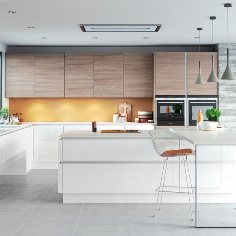 الدمج بين تصاميم المطابخ الخشبية العصرية والكلاسيكية