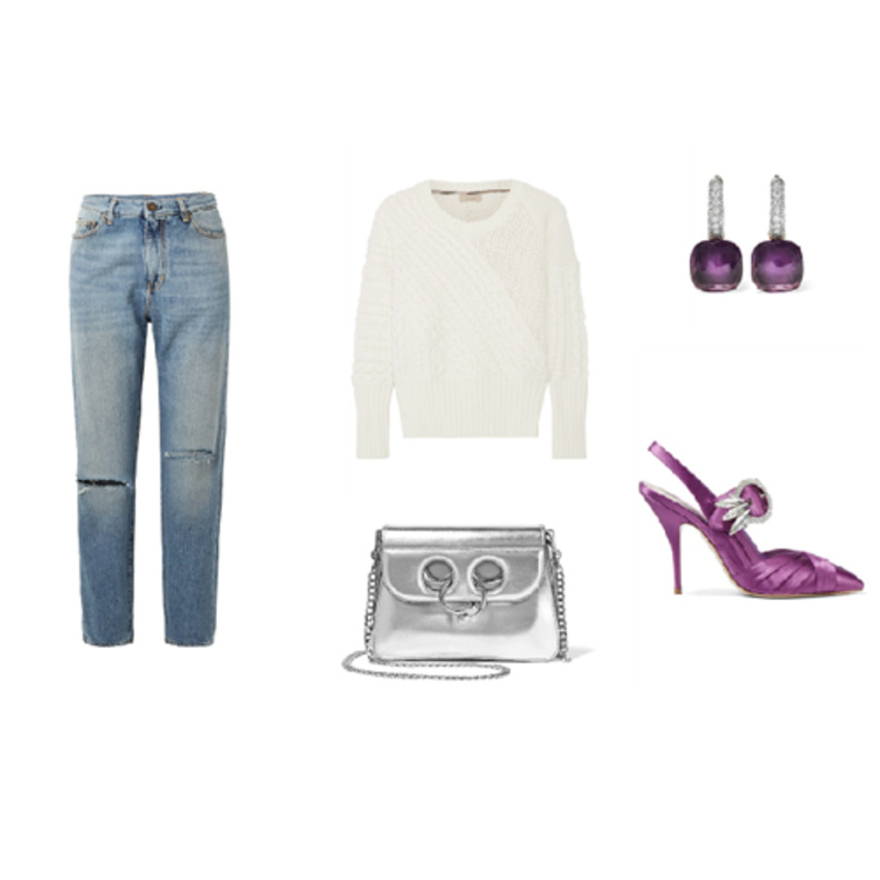 اطلالة شبابية في بنطلون الجينز مع الحذااء ذو المقدمة المدببة