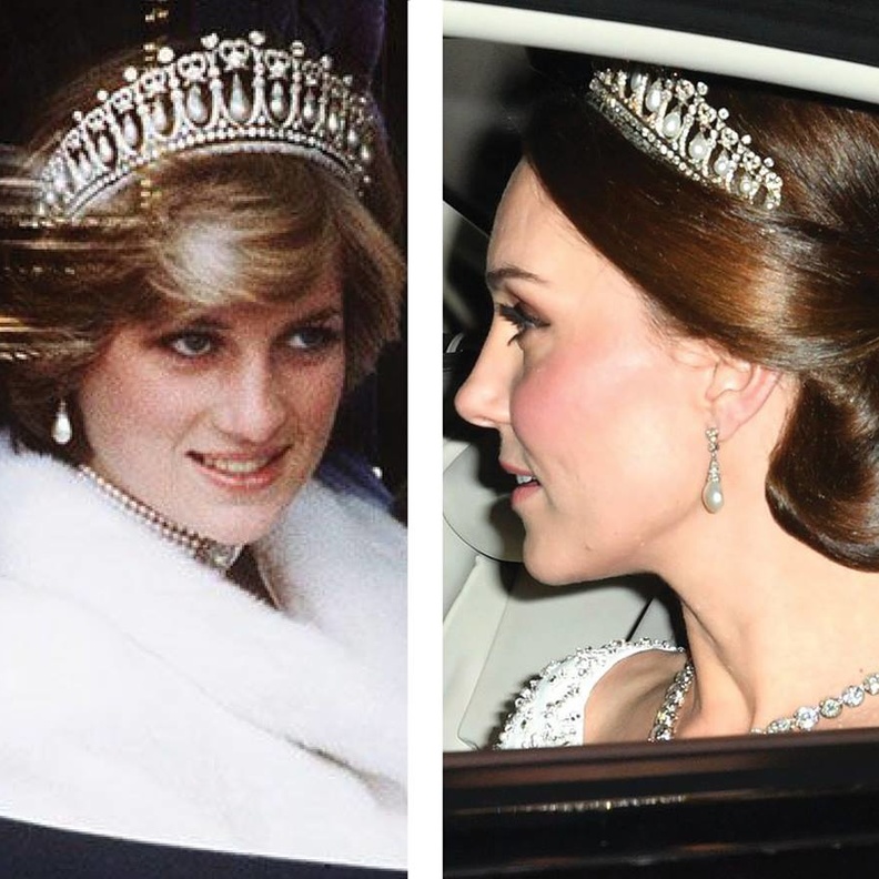 كيت ميدلتون ترتدي تاج الأميرة ديانا في قصر باكنجهام