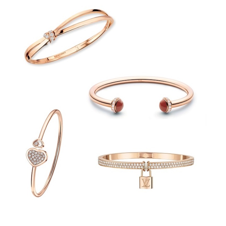 أساور ذهب والماس لإطلالة عصرية  