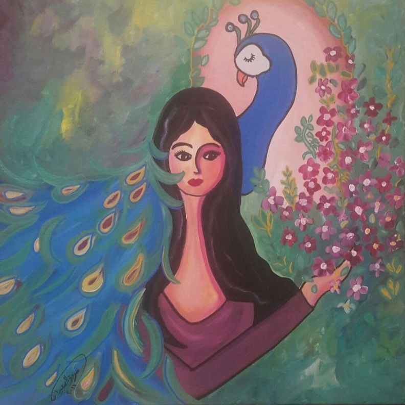 من لوحات الفنانة التشكيليه شروق السعيدان