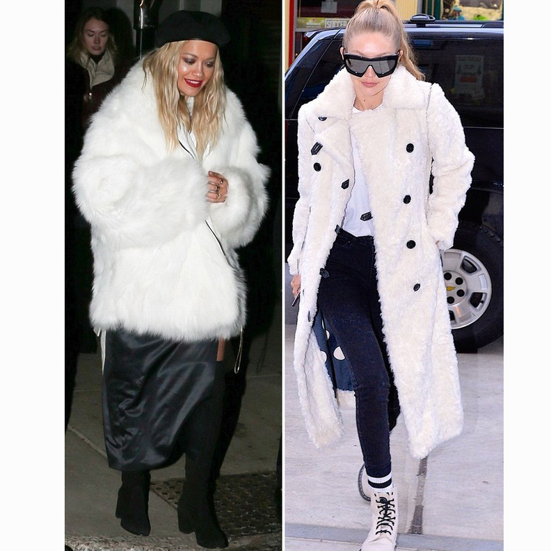 من نسّقت المعطف الأبيض بشكل افضل جيجي حديد أم ريتا اورا؟