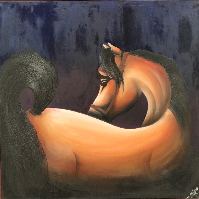 من أعمال الفنانة التشكيلية ريم الخراشي