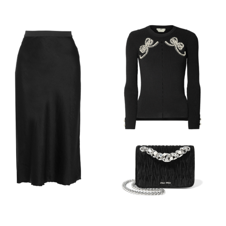 اطلالة أنيقة مع لمسات عصرية في التنورة السوداء