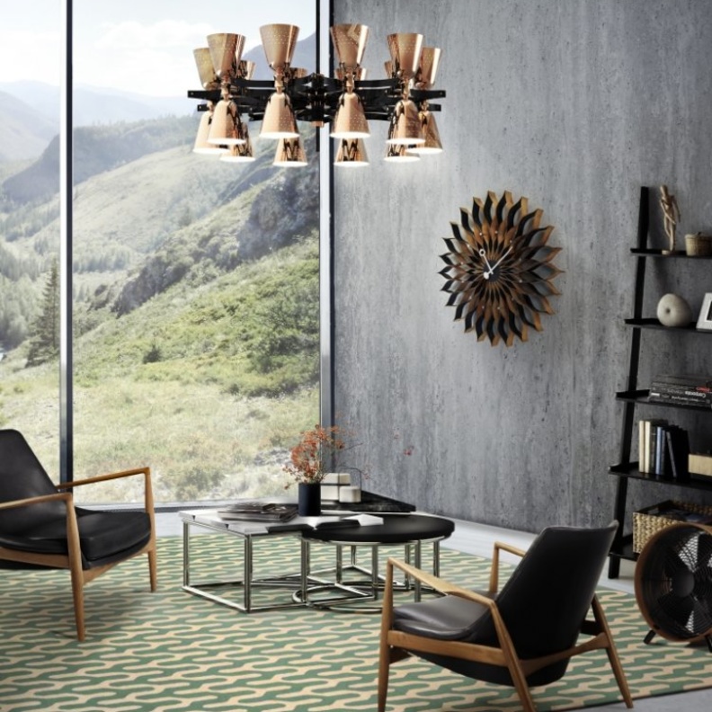 توزيع أشكال الإنارة في غرفة الجلوس ضمن جبس السقف