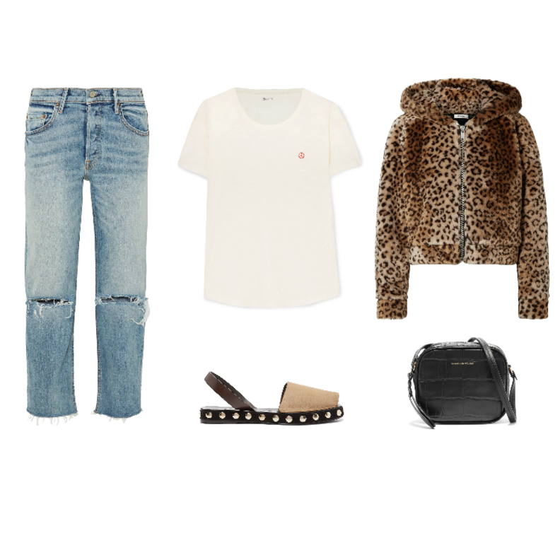  اطلالة نهارية بأسلوب شبابي وكاجوال بنقشة الفهد