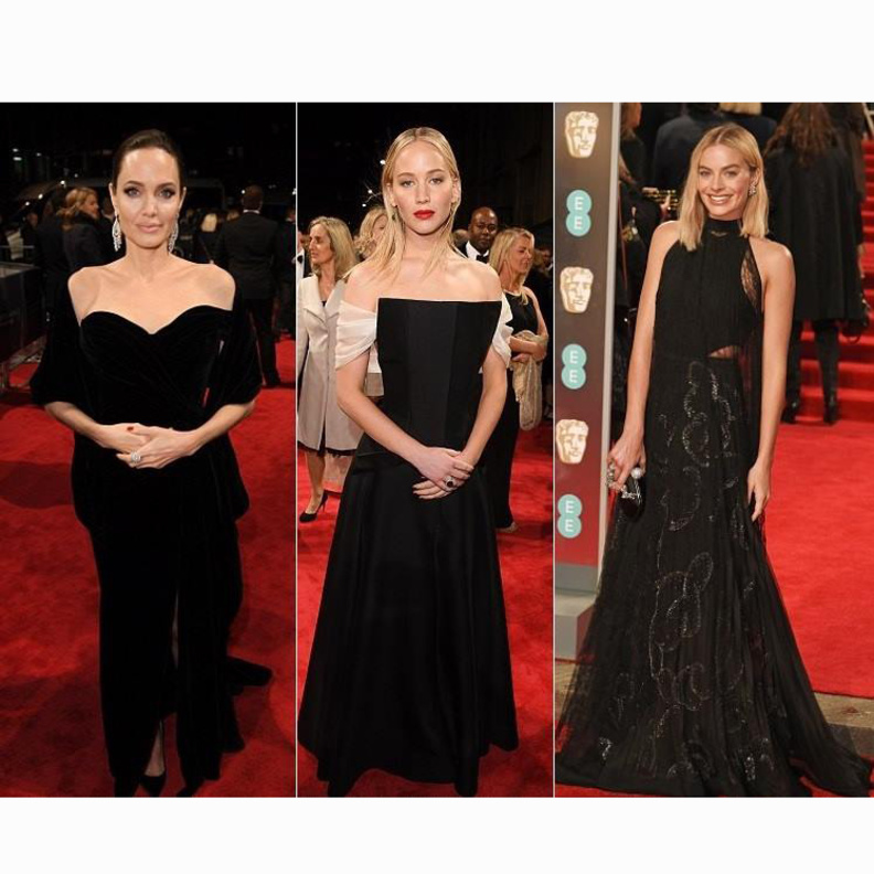 اختارت جولي تسريحة شعر كلاسيكية أكملتها بمكياج ناعم