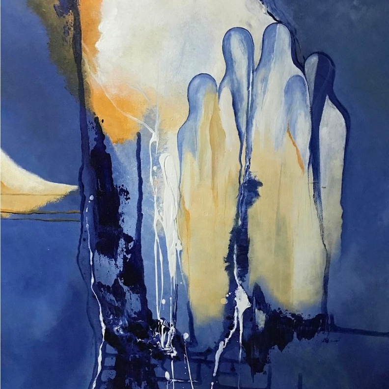 من لوحات الفنانة التشكيليه وفاء الطويرقي باللغة الصينية