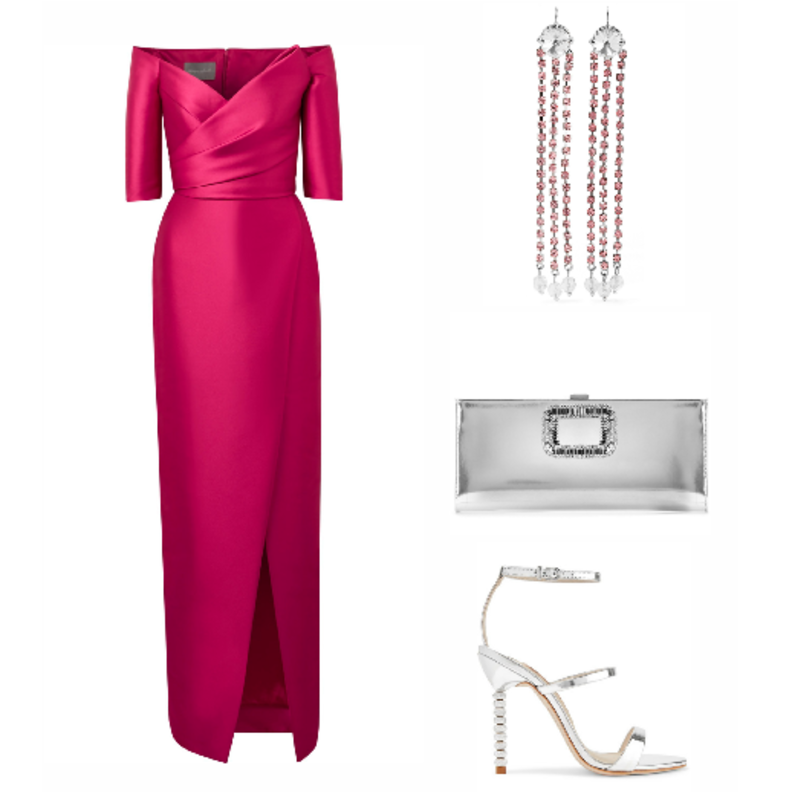 اطلالة مسائية فاخرة في فستان اوف شولدر