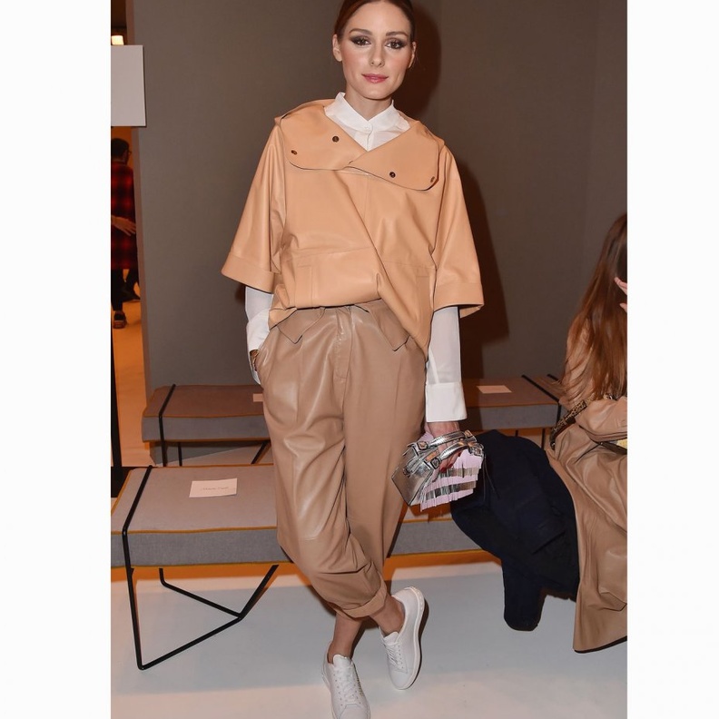 أوليفيا باليرمو Olivia Palermo ترتدي نقشات النمر في عرض ماكس مارا Max Mara