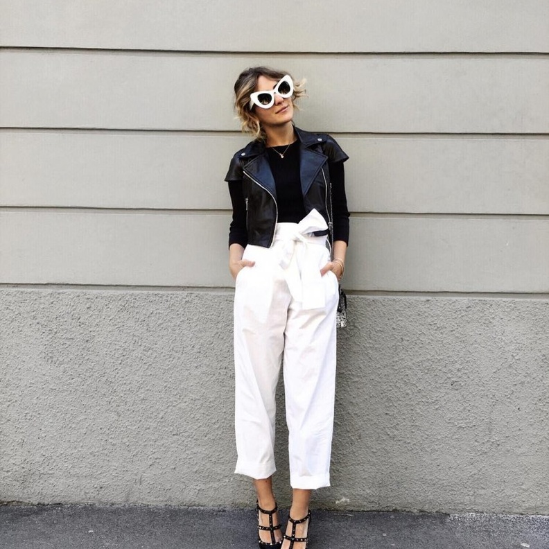 Alice + Olivia بنطلون خضر عالي أحمر من 