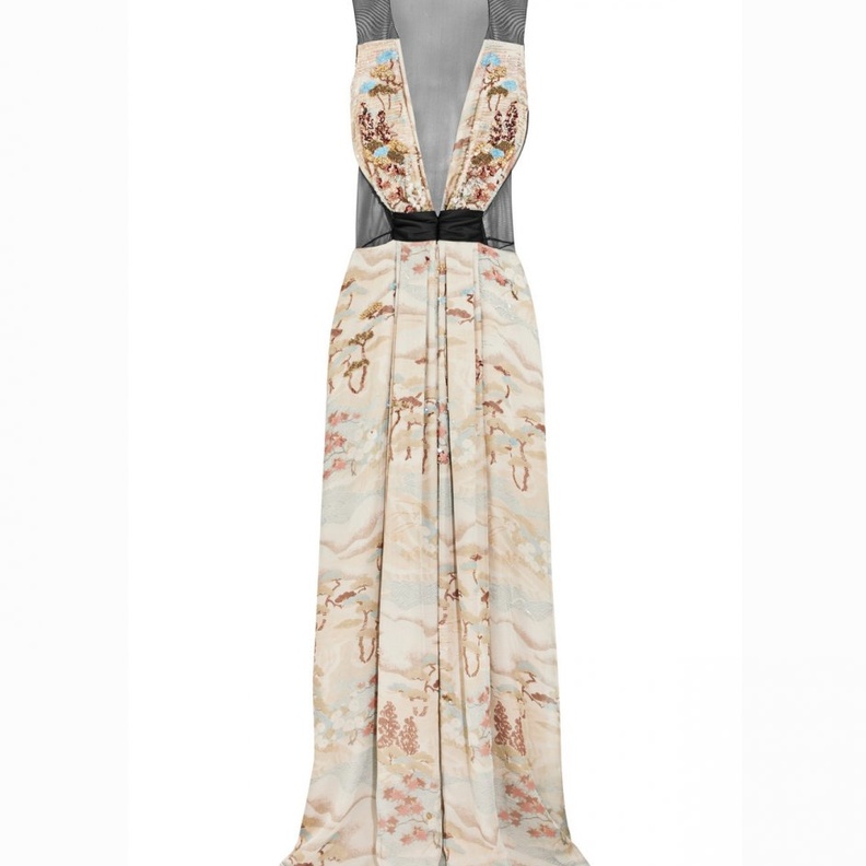 فستان من الاورغانزا المشكوك من GIORGIO ARMANI