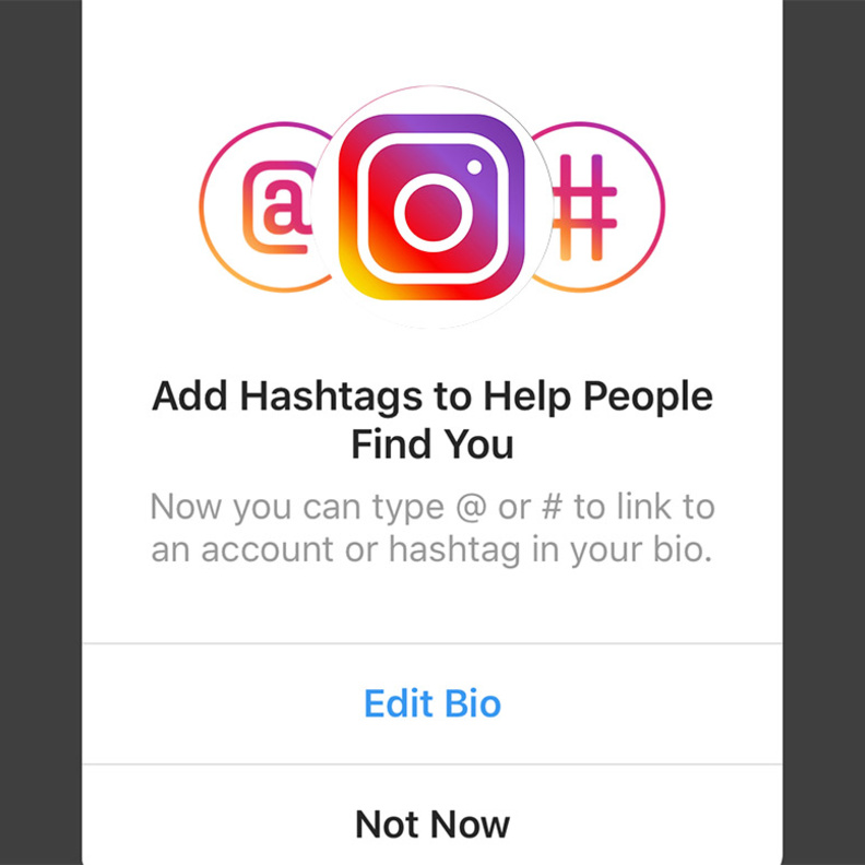 انستقرام تضيف روابط الهاشتاق والتاق إلى الملف الشخصي