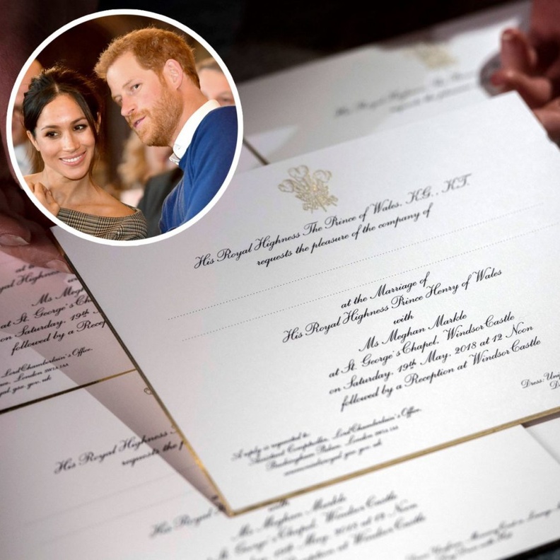 دعوة زفاف الامير هاري خالية من شعار الملكة