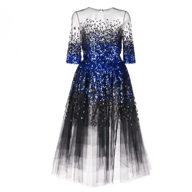 فستان من OSCAR DE LA RENTA مزين بالشك